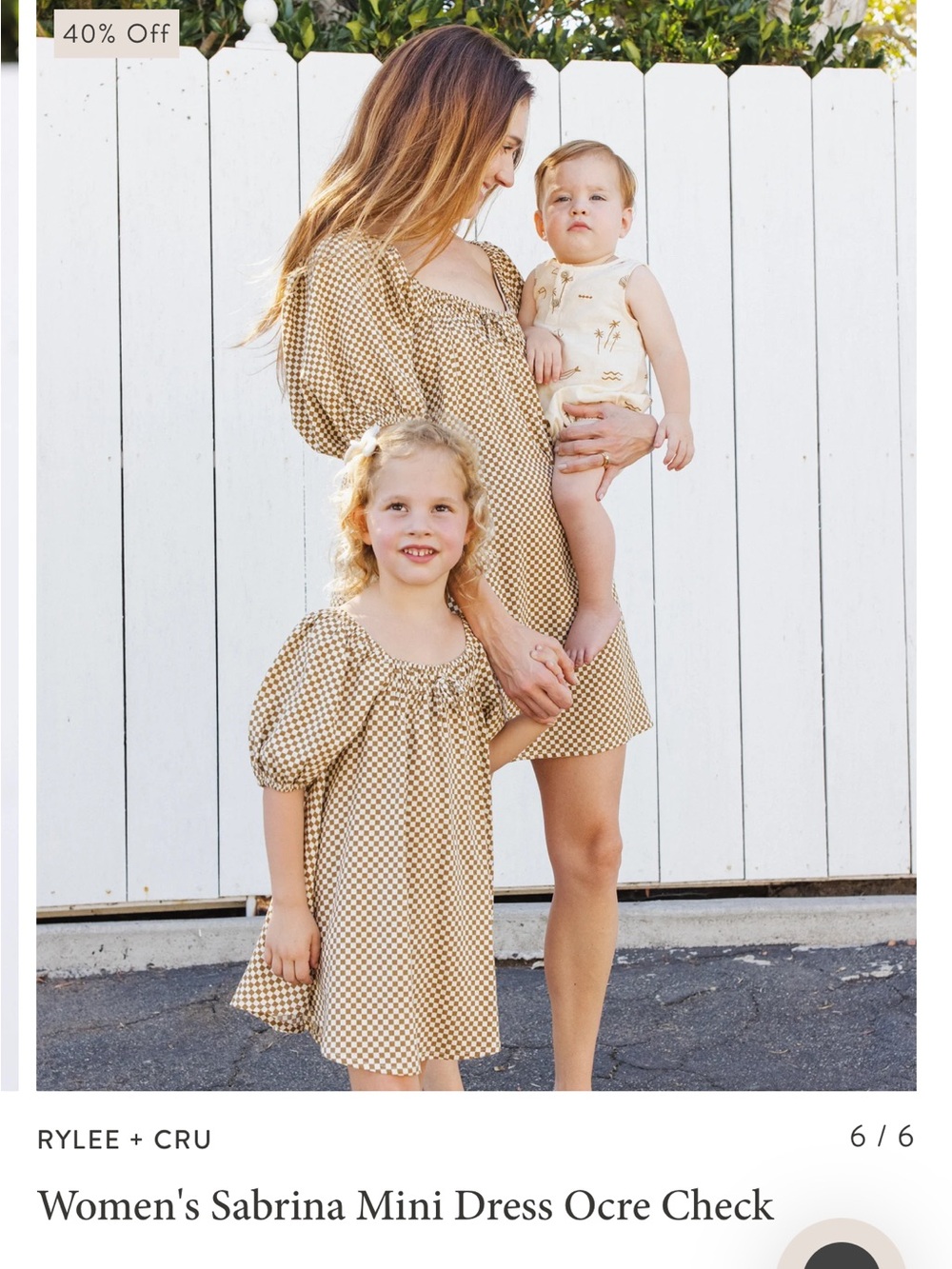 Rylee + Cru mommy and me Sabrina check dresses